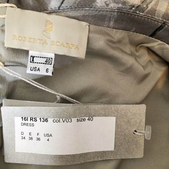 Roberta Scarpa Italy Grey Satin Gown Sz 6 NWT $550 - Picture 9 of 9